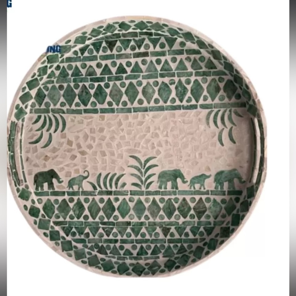 Mother Of Pearl Serving Tray 16X16